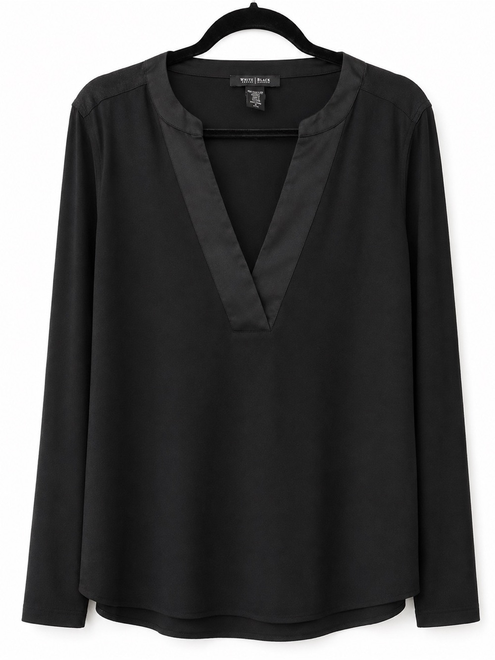 White House Black Market Black Tunic Blouse – Size Medium